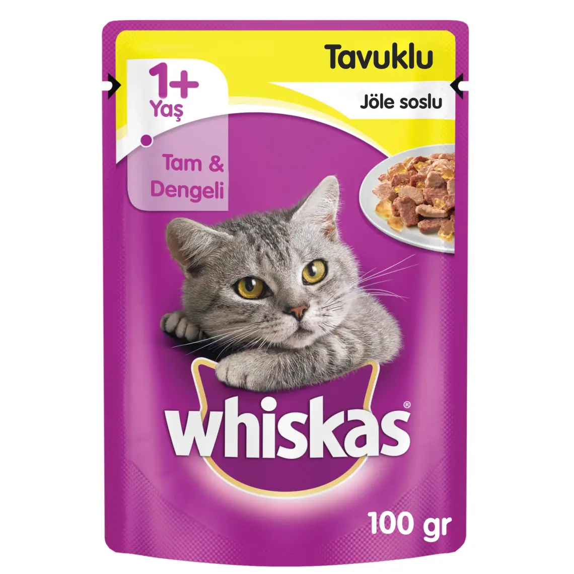 Whiskas Pouch Tavuklu Yetişkin Kedi Konserve Mamasi 100 Gr.
