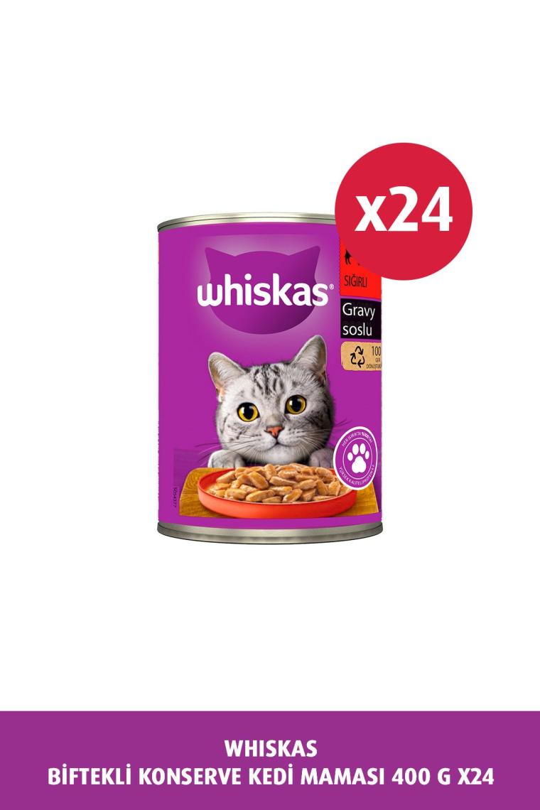 Whiskas Ton Balıklı Konserve Kedi Maması 400 Gr x 24 Adet