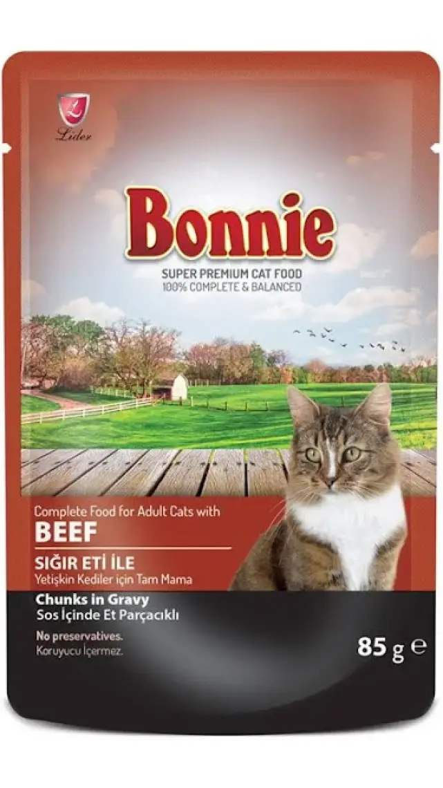 Bonnie Pouch Dana Etli Yetişkin Kedi Konservesi 100GR