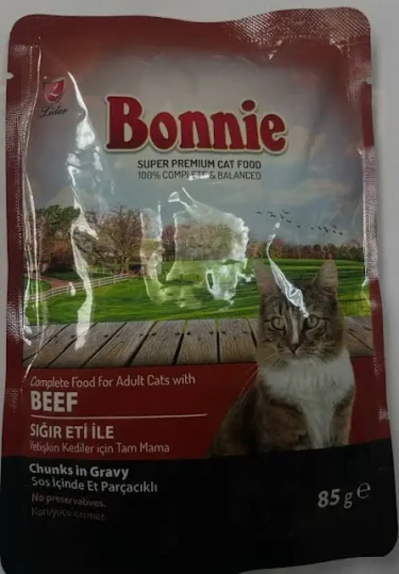 Bonnie Pouch Dana Etli Yetişkin Kedi Konservesi 100GR