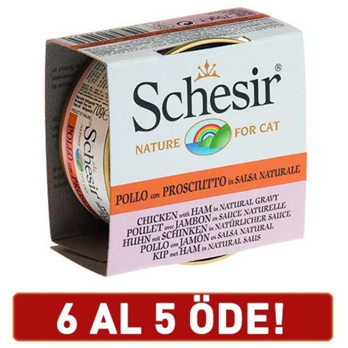 Schesir Tavuk, Karidesli Soslu Kedi Konserve 70 gr 6 Adet