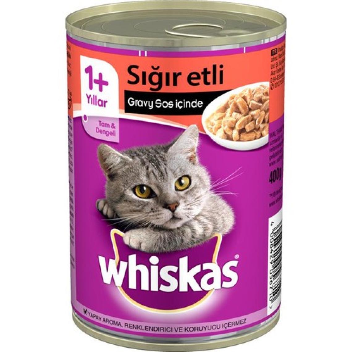 Whiskas Biftekli Konserve Kedi Maması 400 Gr x 12 Adet