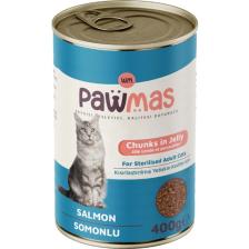 Pawmas Somonlu Kısırlaştırılmış Yetişkin Kedi Konservesi 400 gr