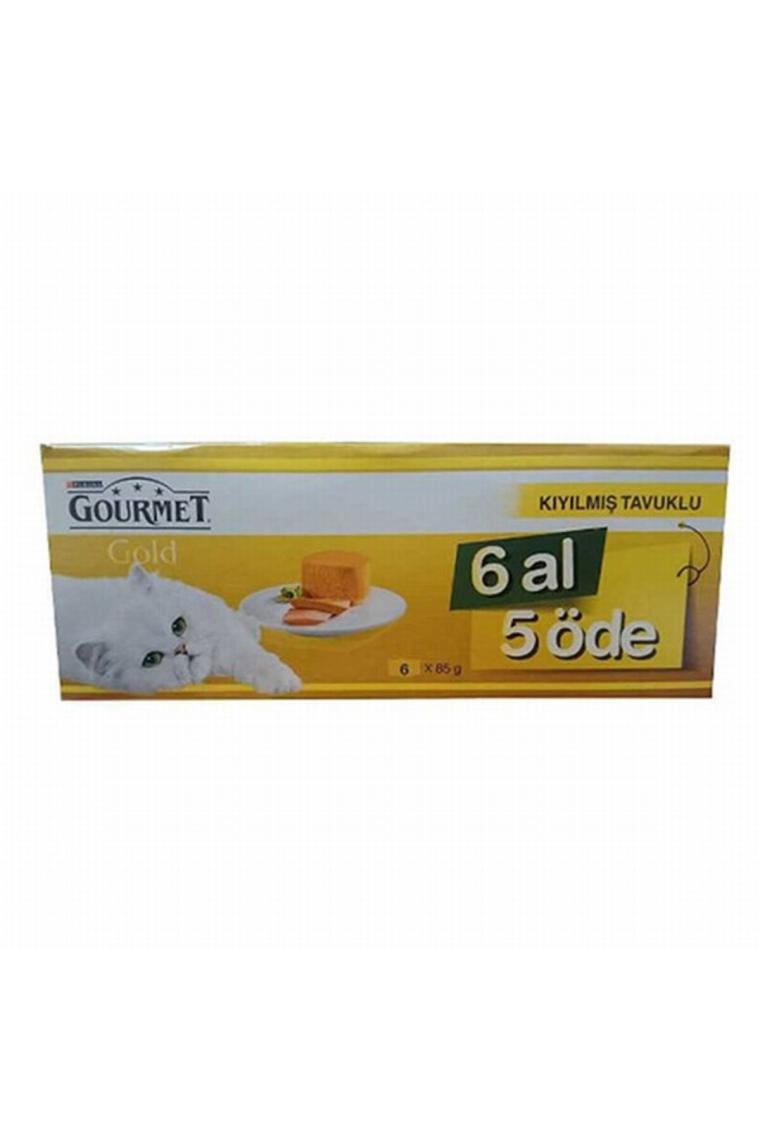 Gourmet Gold Kıyılmış Tavuklu 85 gr 6'lı Yetişkin Kedi Konserve Maması