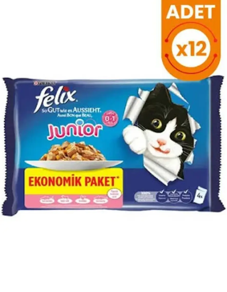 Multipack Junior Sığır Etli Ve Tavuklu Yavru Kedi Konservesi 4x85 gr