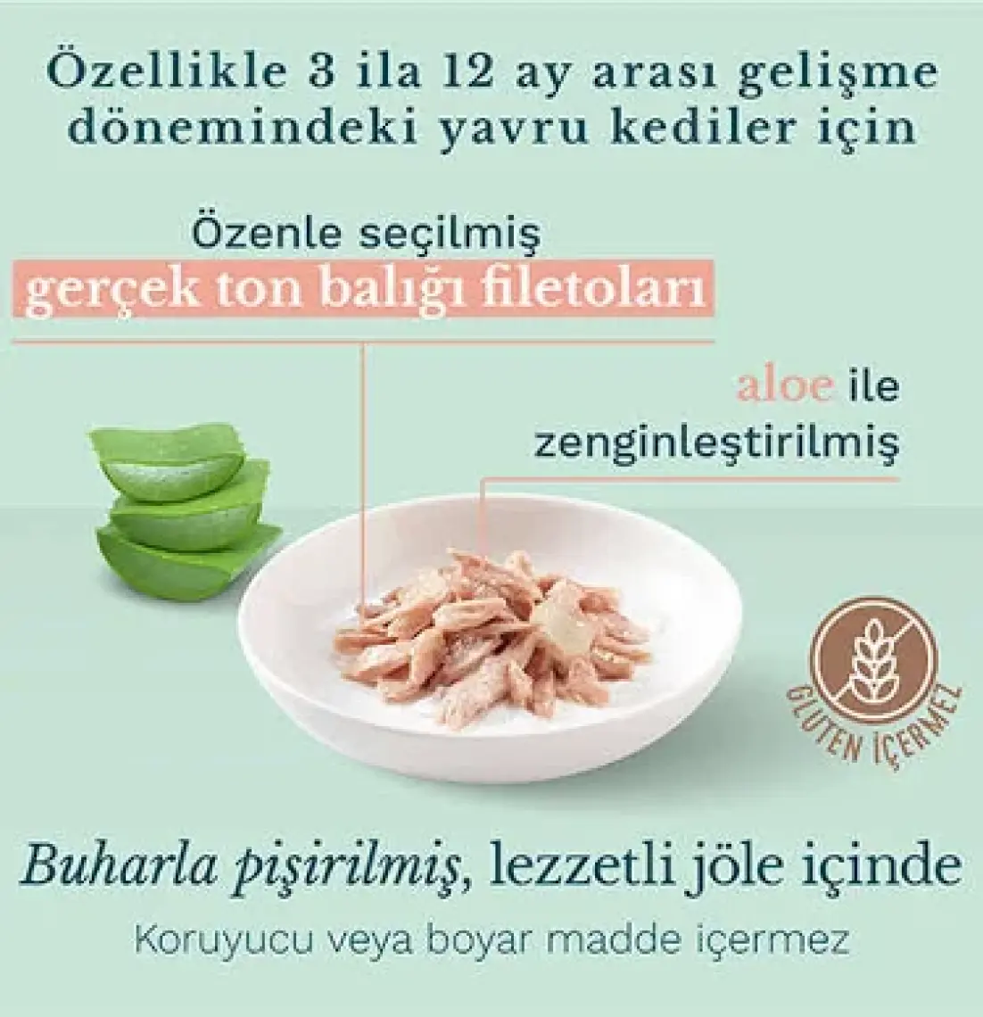Kitten Ton Balıklı Ve Aloeveralı Yavru Kedi Konservesi 85 gr