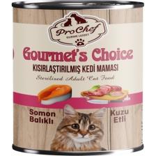 Prochef 24 Adet Gourmet's Choice Kısırlaştırılmış Kedi Maması | 415 gr Somon & Kuzu Etli Konserve Yaş Mama