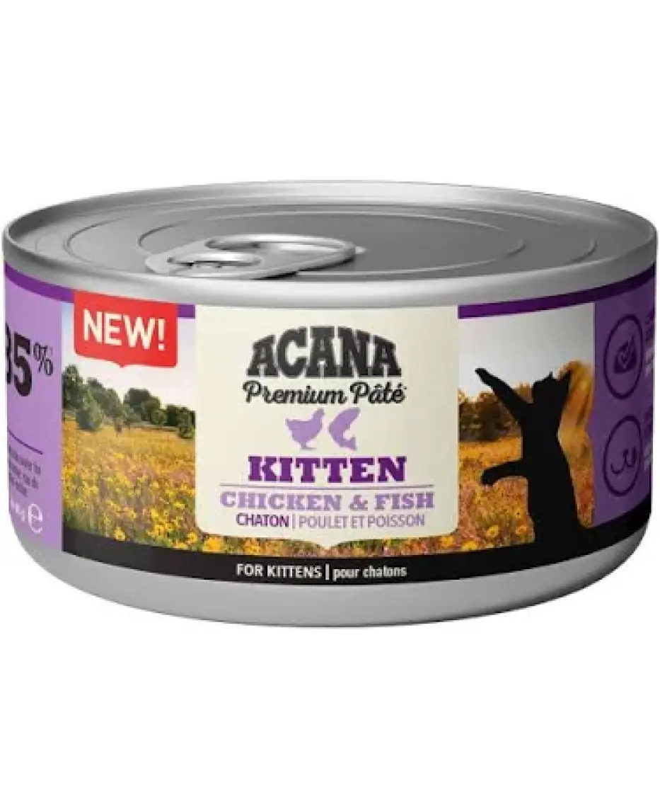Acana Premium Pate (Ezme) Tavuklu ve Balıklı Yavru Kedi Konservesi 85 Gr