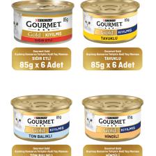 Gourmet Gold Karışık Kıyılmış Konserve Yetişkin Kedi Yaş Maması 24 x 85 G