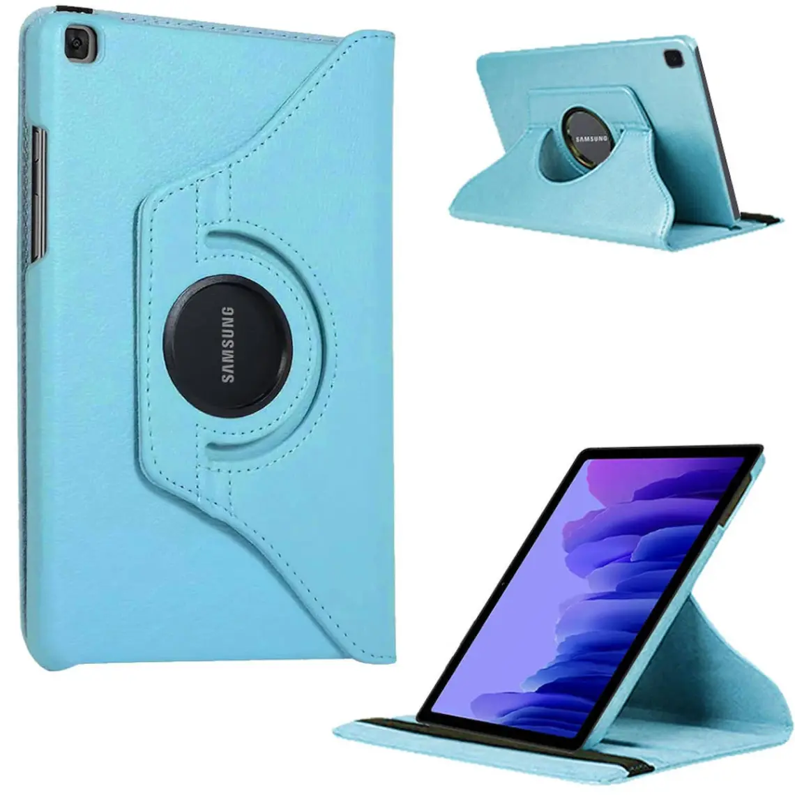 Smart Tech Samsung Galaxy Tab A7 Sm T500 10.4" Döner Standlı Tablet Kılıfı Mavi