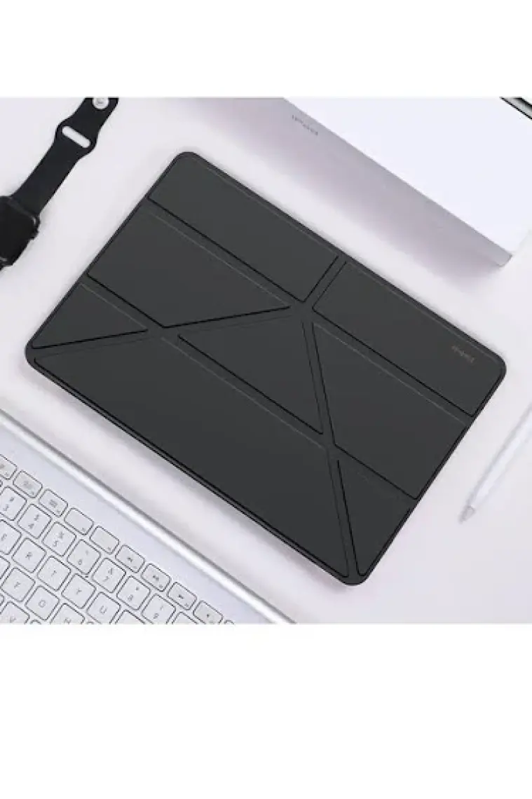 Fuchsia Apple iPad Pro 11 Inç 2020 (2.nesil) Fuchsia Akıllı Kılıf, Ince Hafif Saydam Buzlu Arka Koruyucu Kapak Kalemlikli Trifolding Otomatik Uyku Modu Mor