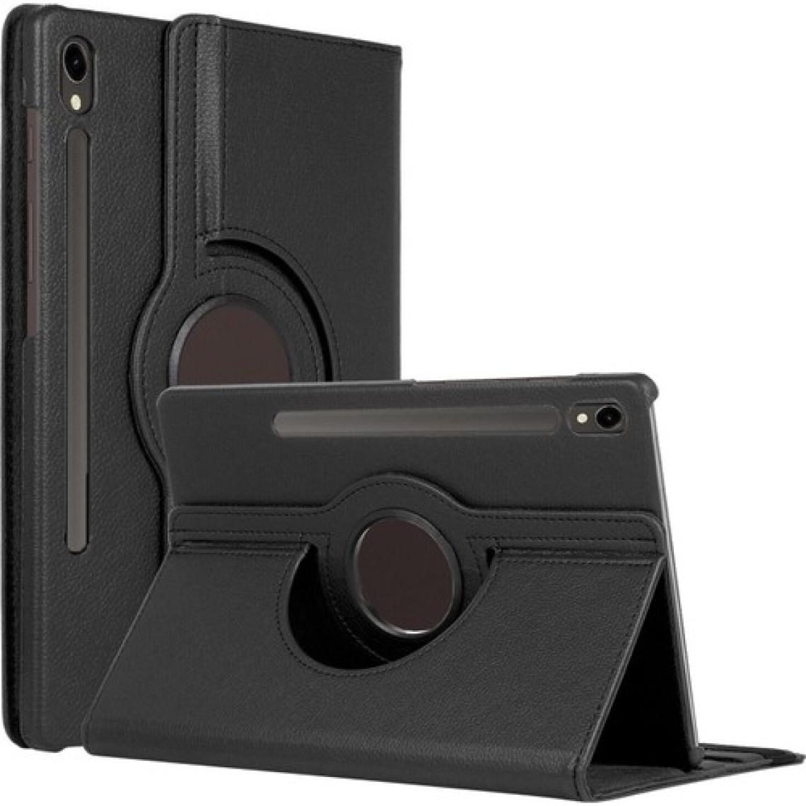 Microsonic Samsung Galaxy Tab S9 Fe Kılıf 360 Rotating Stand Deri Siyah