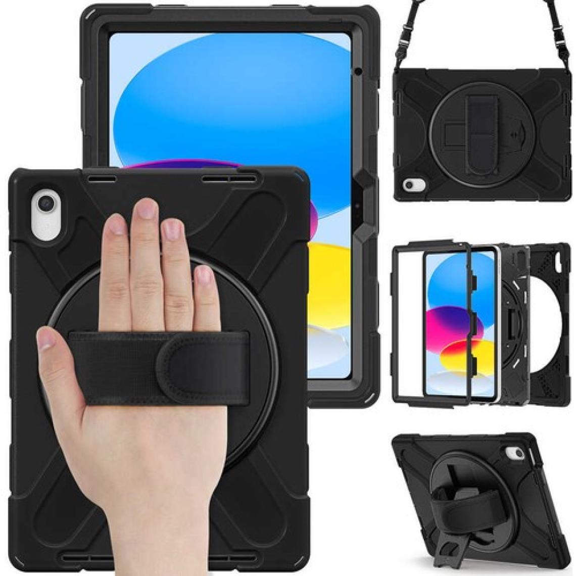 FUJİMAX Apple iPad 10.nesil 10.9 2022 Kılıf Yatay Standlı ve Askılı Military Amazing Defender Zırh Özellikli Kılıf (Model A2696,A2757,A2777)
