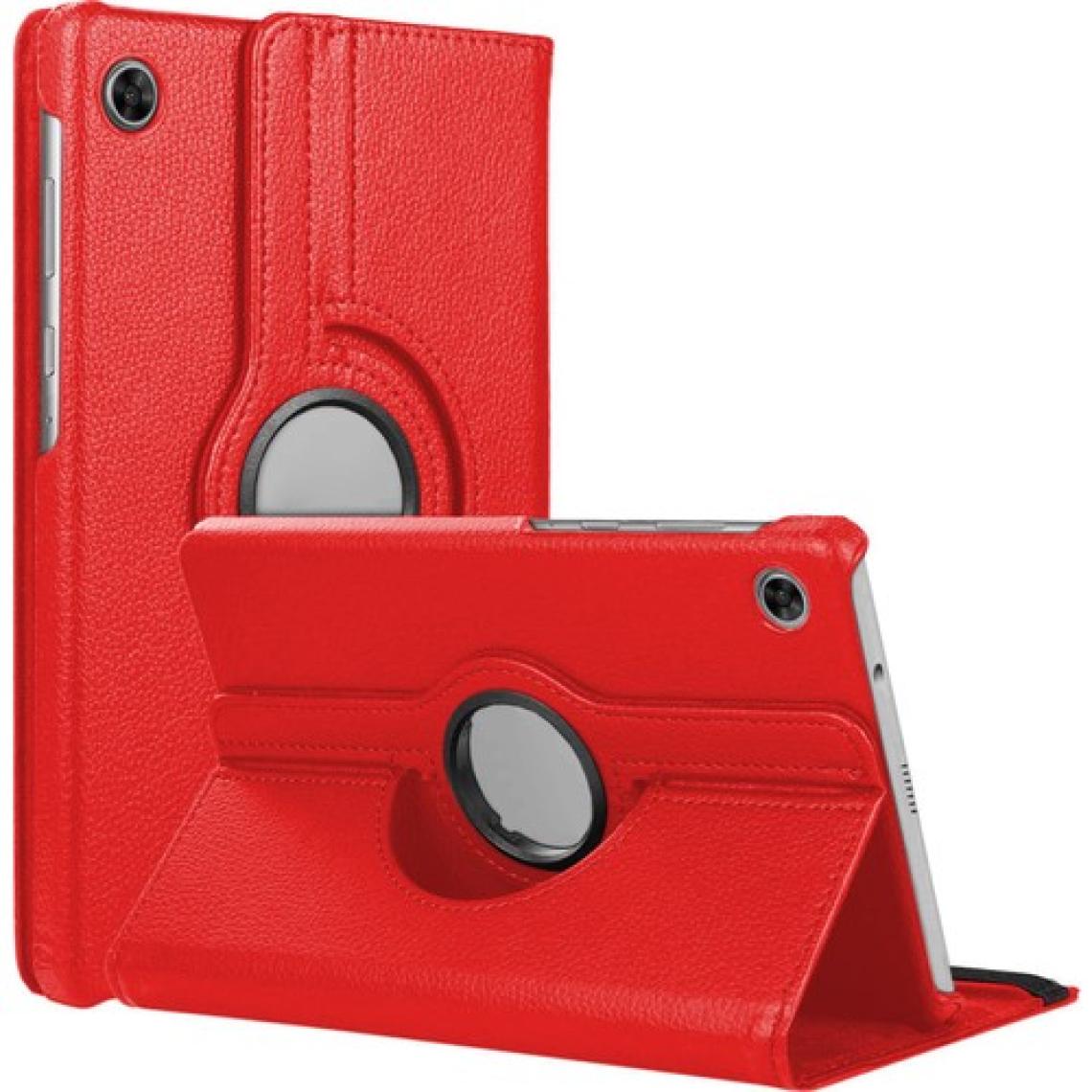 Microsonic Samsung Galaxy Tab A9 Plus Kılıf 360 Rotating Stand Deri Kırmızı
