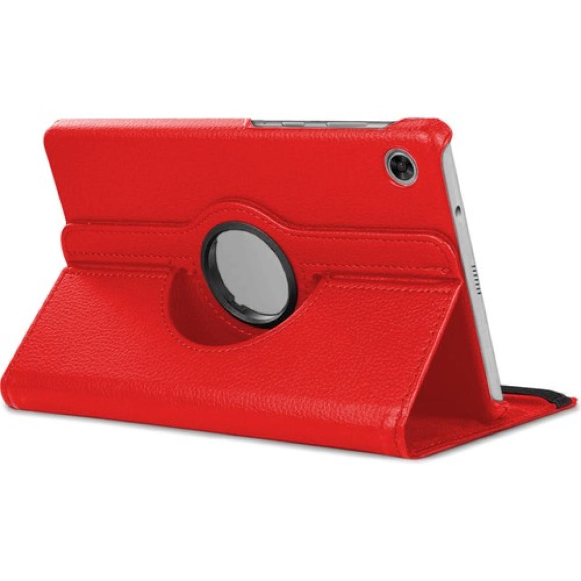 Microsonic Samsung Galaxy Tab A9 Plus Kılıf 360 Rotating Stand Deri Kırmızı