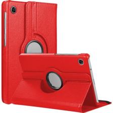 Microsonic Samsung Galaxy Tab A9 Plus Kılıf 360 Rotating Stand Deri Kırmızı