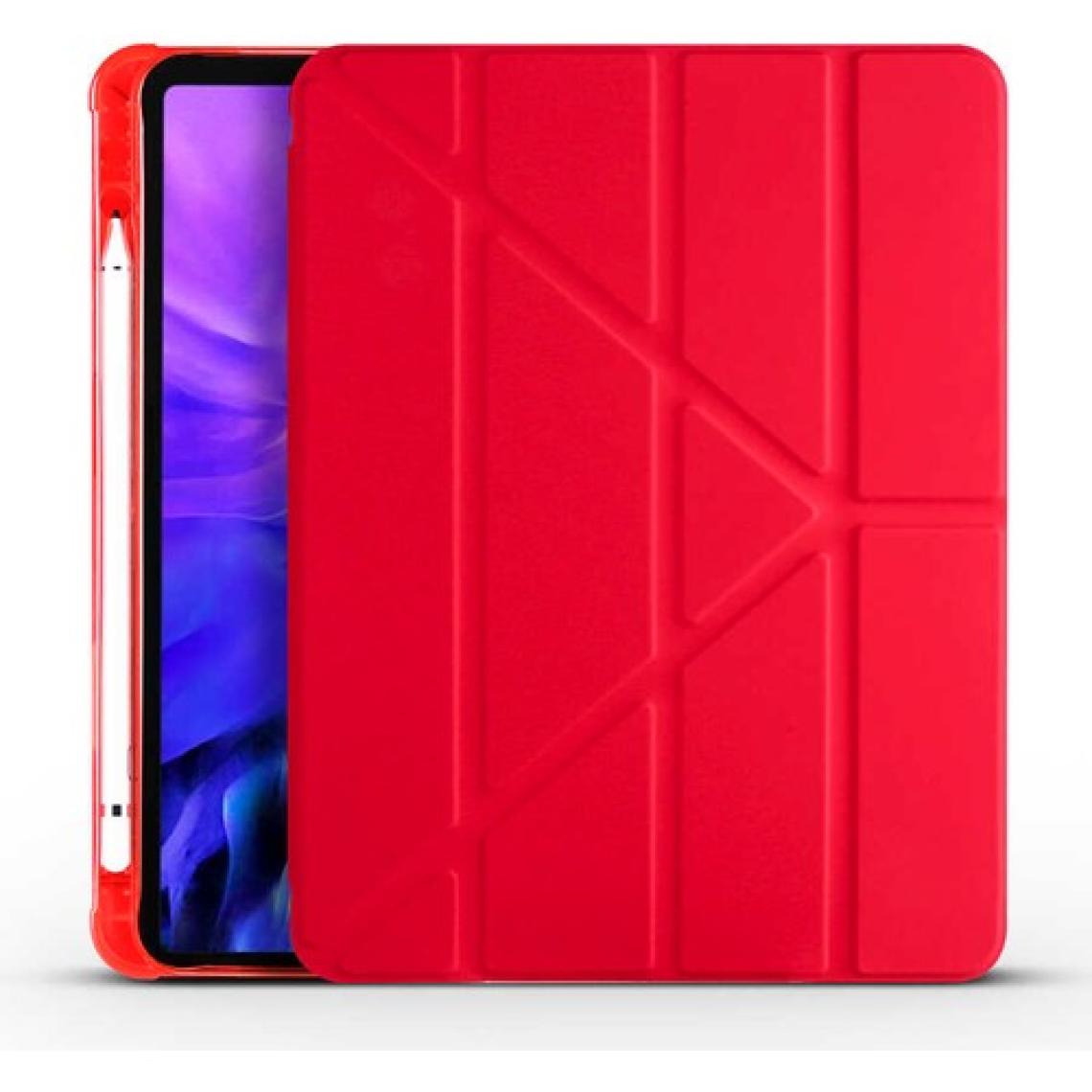 Fuchsia Apple iPad 10.9 inç 2022 10.nesil Uyumlu Kılıf Kalemlikli Katlanabilen Standlı Akıllı Tablet Kılıfı