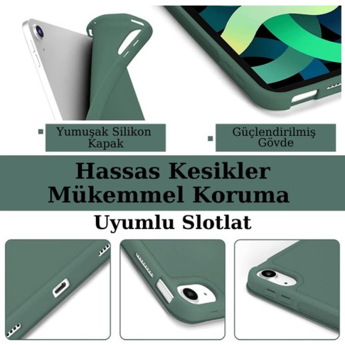 Fuchsia Apple iPad 10.9 inç 2022 10.nesil Uyumlu Kılıf Kalemlikli Katlanabilen Standlı Akıllı Tablet Kılıfı