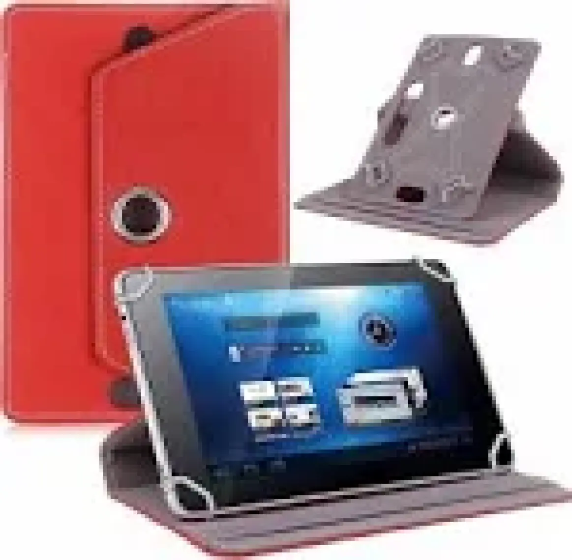 Fuchsia Apple iPad Air 2. Nesil 9.7 Inç Uyumlu 360° Dönebilen Standlı Kapaklı Universal Tablet Kılıfı
