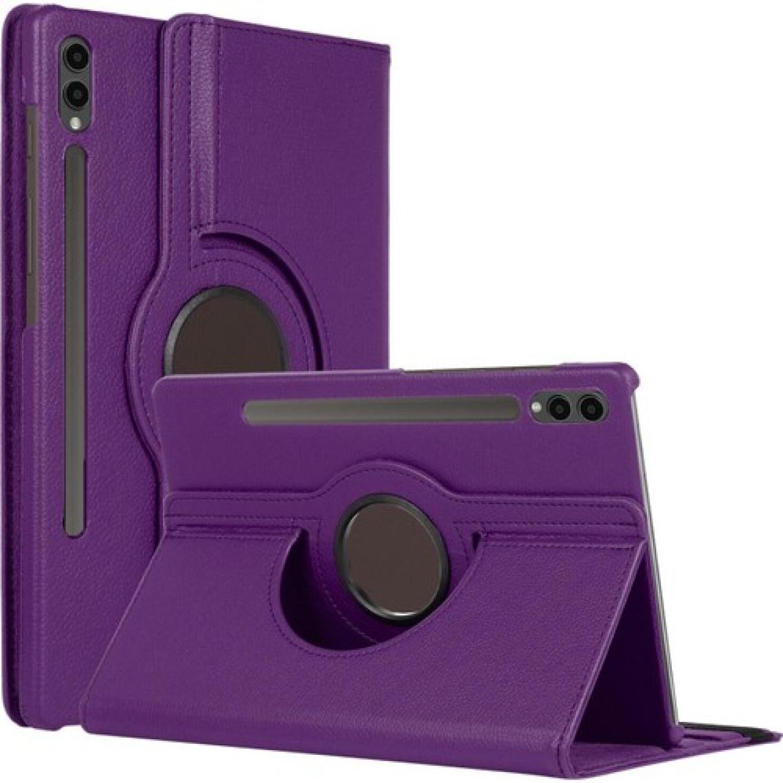 Microsonic Samsung Galaxy Tab S9 Fe+ Kılıf 360 Rotating Stand Deri Mor