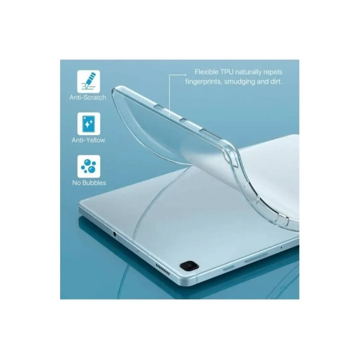 Case 4U Samsung Galaxy Tab S7 FE LTE T737 Kılıf Tablet Süper Silikon Kapak Şeffaf