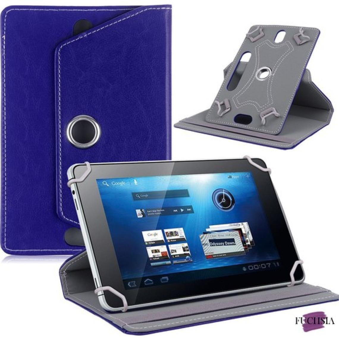 Fuchsia Tcl 10 Tab Max 10.36 Inç Uyumlu Fuchsia 360° Dönebilen Standlı Kapaklı Universal Tablet Kılıfı Lacivert