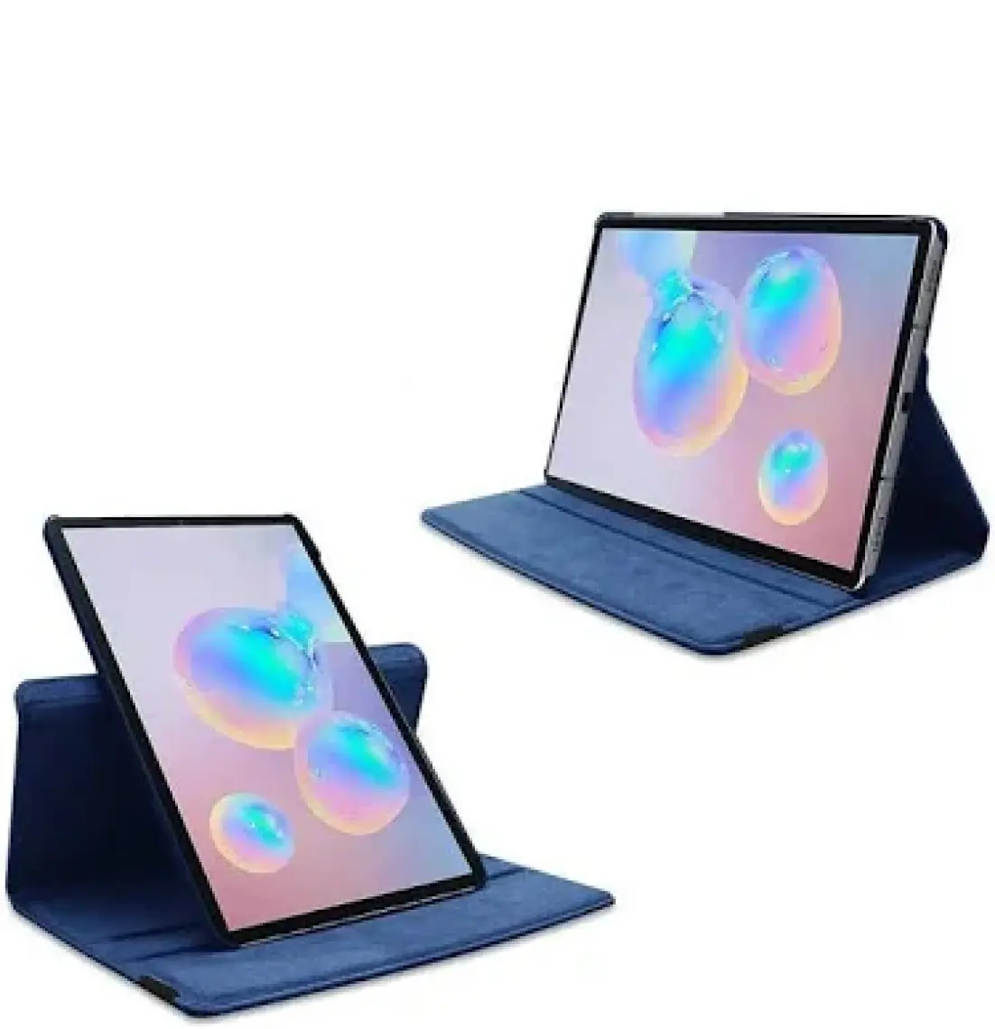 Case 4U Samsung Galaxy Tab S7 FE LTE T737 Dönebilen Standlı Kılıf Mavi