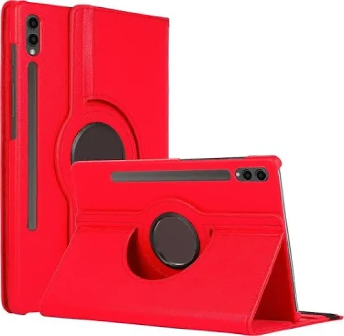 Microsonic Samsung Galaxy Tab S9 Plus X810 Kılıf 360 Rotating Stand Deri Kırmızı