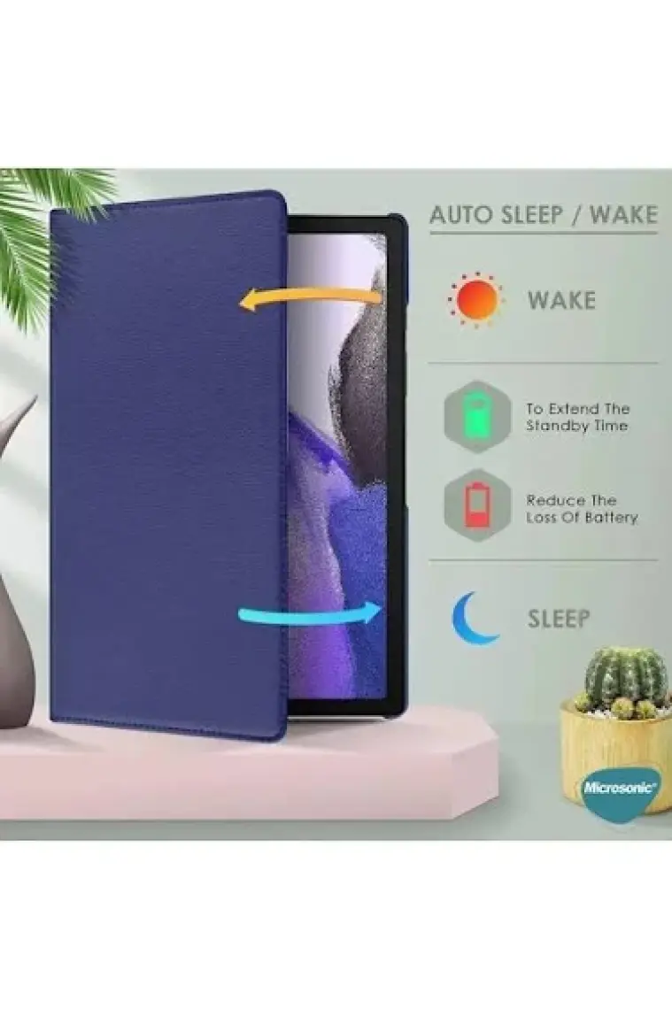 Microsonic Samsung Galaxy Tab S9 Plus X810 Kılıf 360 Rotating Stand Deri Kırmızı