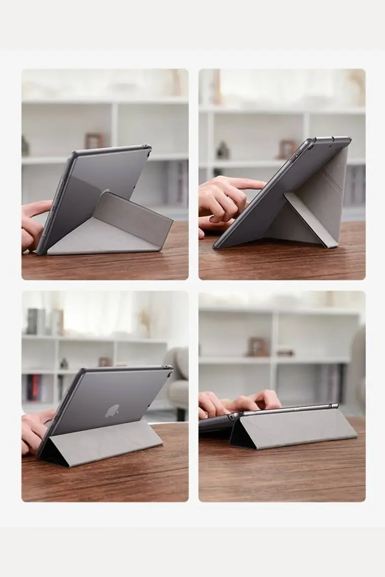 Fuchsia Apple iPad Uyumlu 10.5" 7. Nesil Kılıf Kalemlikli Premium Standlı Katlanabilir Kılıf Lacivert