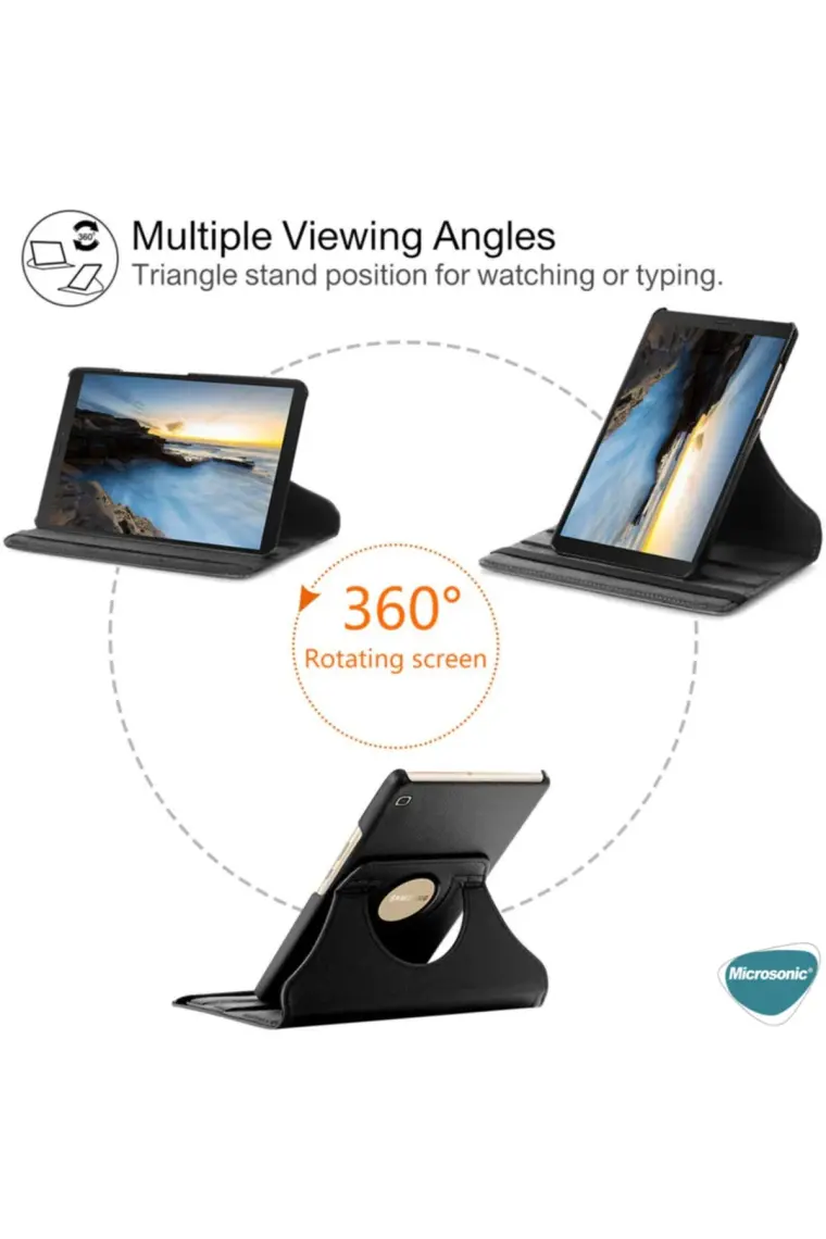 Microsonic Samsung Galaxy Tab S6 Lite 10.4" P610 Kılıf 360 Rotating Stand Deri Pembe