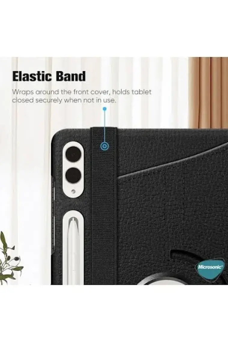 Microsonic Samsung Galaxy Tab S10 Ultra X920 Kılıf 360 Rotating Stand Deri Lacivert
