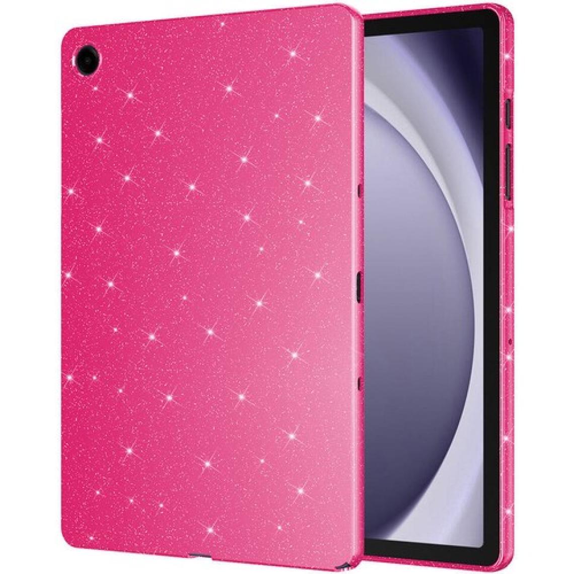 FUJİMAX Samsung Galaxy Tab A9 Plus SM-X210 Kılıf Simli Parlak Görünümlü Tablet Koton Silikon Kılıf