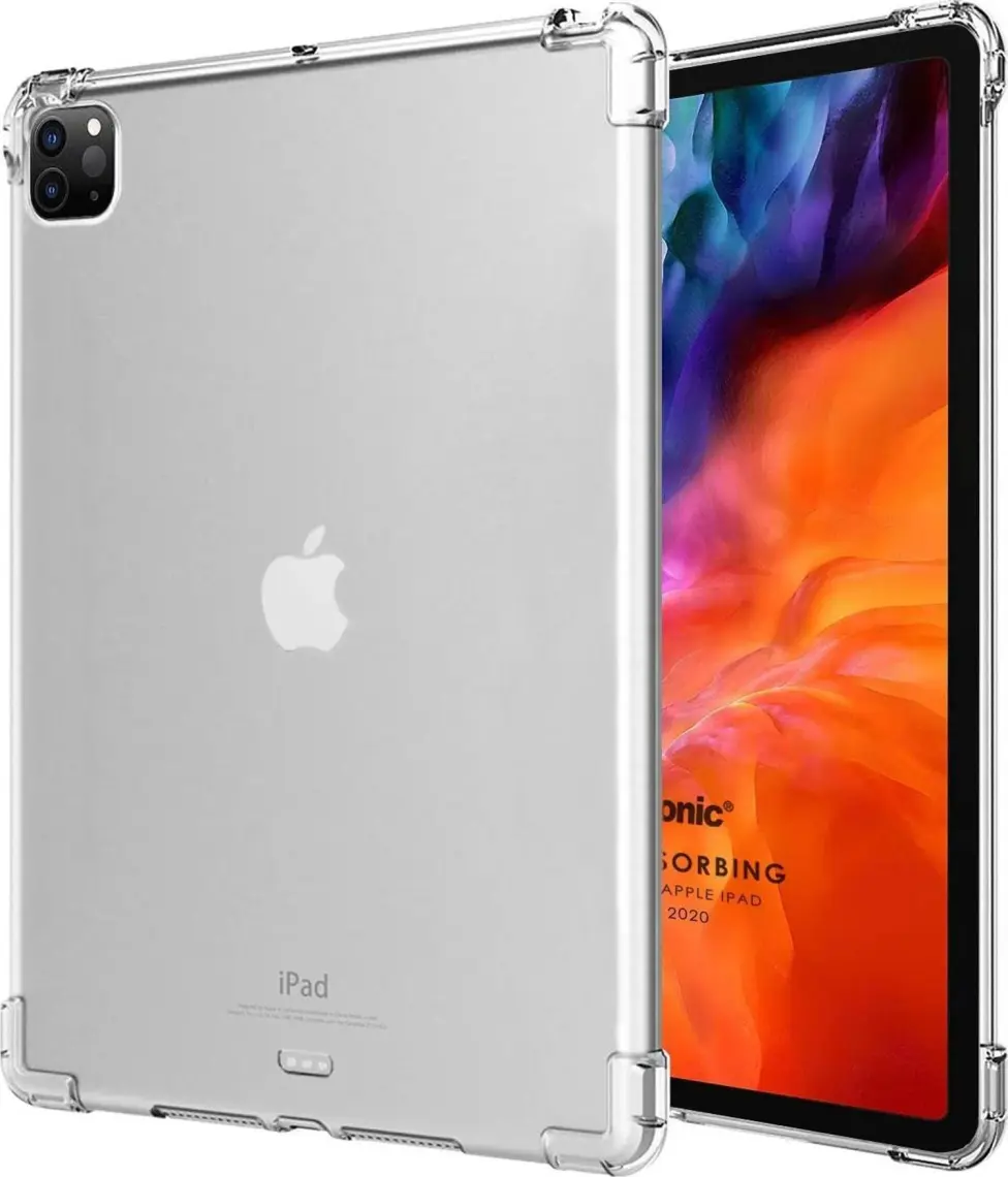 FUJİMAX Apple iPad Pro 12.9 4.nesil 2020 Kılıf Köşeler Antişoklu Darbe Emici Özellikli Süper Gard Silikon (Model A2229,A2069,A2232)