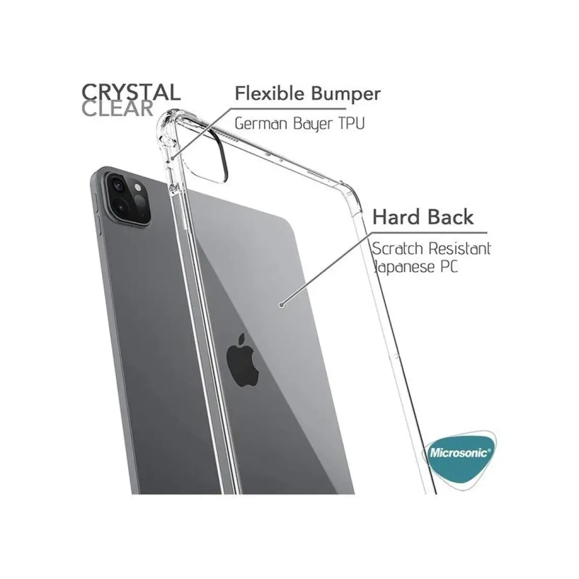 FUJİMAX Apple iPad Pro 12.9 4.nesil 2020 Kılıf Köşeler Antişoklu Darbe Emici Özellikli Süper Gard Silikon (Model A2229,A2069,A2232)