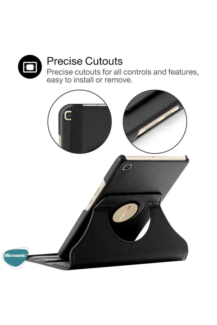 Microsonic Samsung Galaxy Tab A7 Lite T225 Kılıf 360 Rotating Stand Deri Pembe