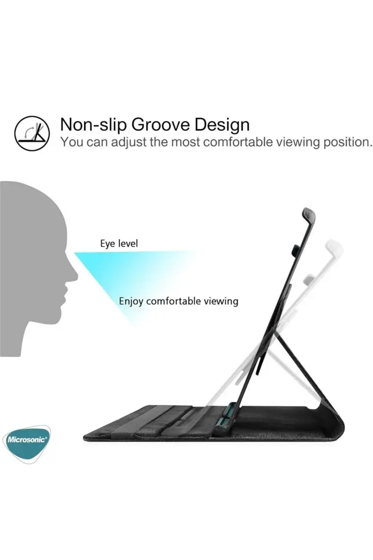 Microsonic Samsung Galaxy Tab A7 Lite T225 Kılıf 360 Rotating Stand Deri Pembe