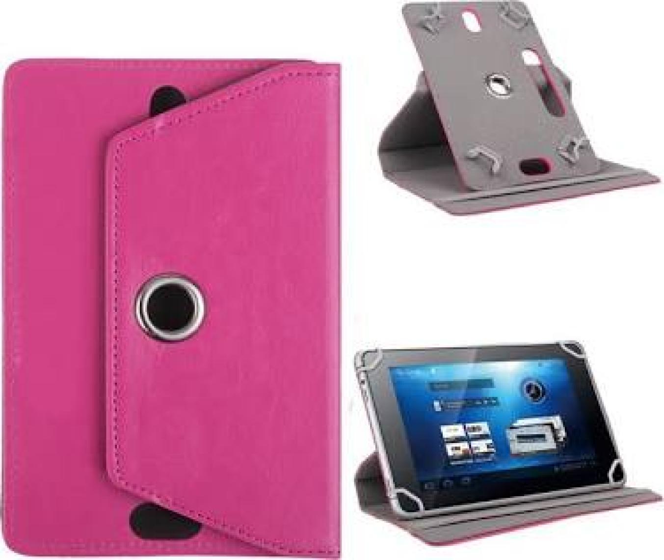 Fuchsia Apple iPad 1.2.3.4.5.6. Nesil 9.7 Inç Uyumlu 360° Dönebilen Standlı Kapaklı Universal Tablet Kılıfı
