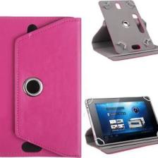 Fuchsia Apple iPad 1.2.3.4.5.6. Nesil 9.7 Inç Uyumlu 360° Dönebilen Standlı Kapaklı Universal Tablet Kılıfı