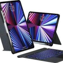 Fuchsia Apple iPad 10.2 2020 (8.nesil) Uyumlu Touch Pad Bluetooth Klavyeli Standlı Mıknatıslı Kılıf