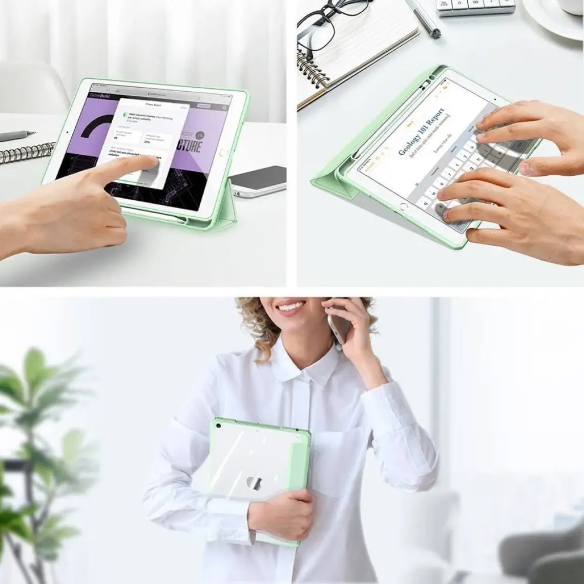 Dux Ducis iPad 7-8 10.2 (2019,2020,2021) Kılıf  Kalem Bölmeli Toby Series Yeşil