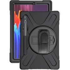 MobaxAksesuar Samsung Galaxy Tab S7 Plus T970 Kılıf Defender Askılı Zırhlı Tank Case Siyah