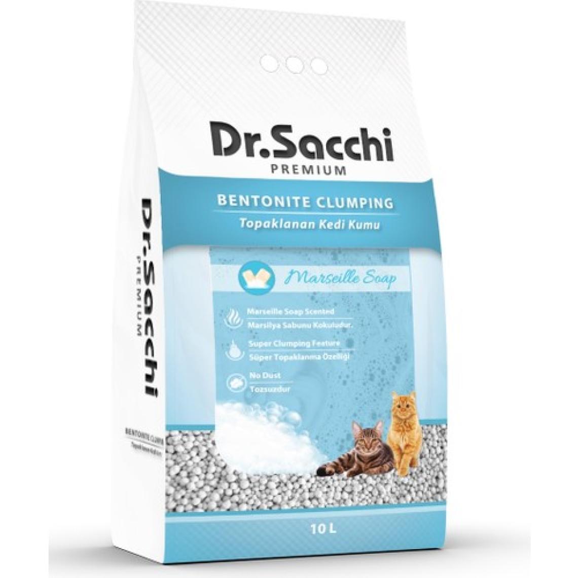 Dr. Sacchi Marsilya Sabunlu Topaklanan 10 lt Bentonit Kedi Kumu