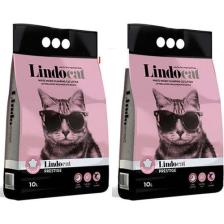 LindoCat Lindo Cat Pudra Kokulu Parfümlü Bentonit Topaklanan Ince Taneli Kedi Kumu 10 Lt 2 Adet