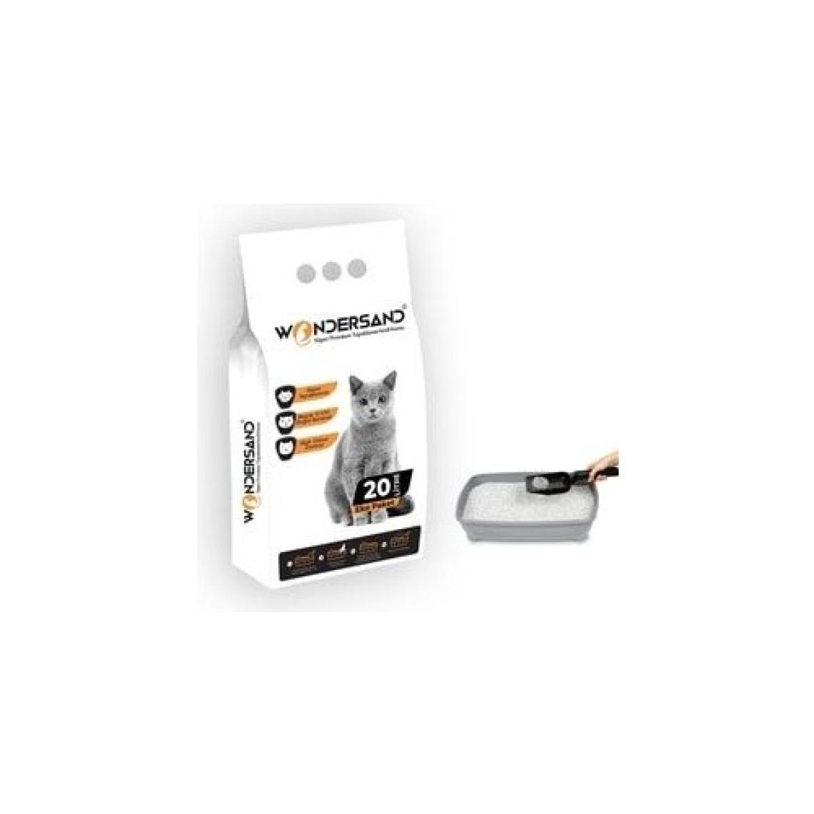 Wondersand 20 Lt Beyaz Bentonit Ince Tane Kokusuz Süper Topaklanan Premium Kedi Kumu