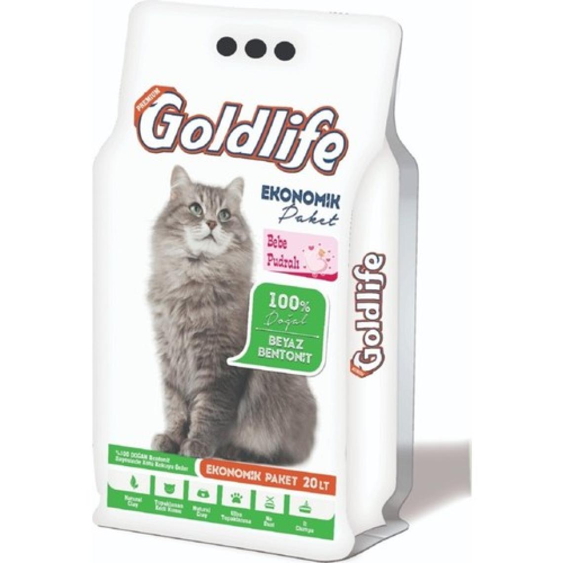 Goldlife Ekonomik Paket Bebe Pudralı İnce Taneli 20 lt Bentonit Kedi Kumu