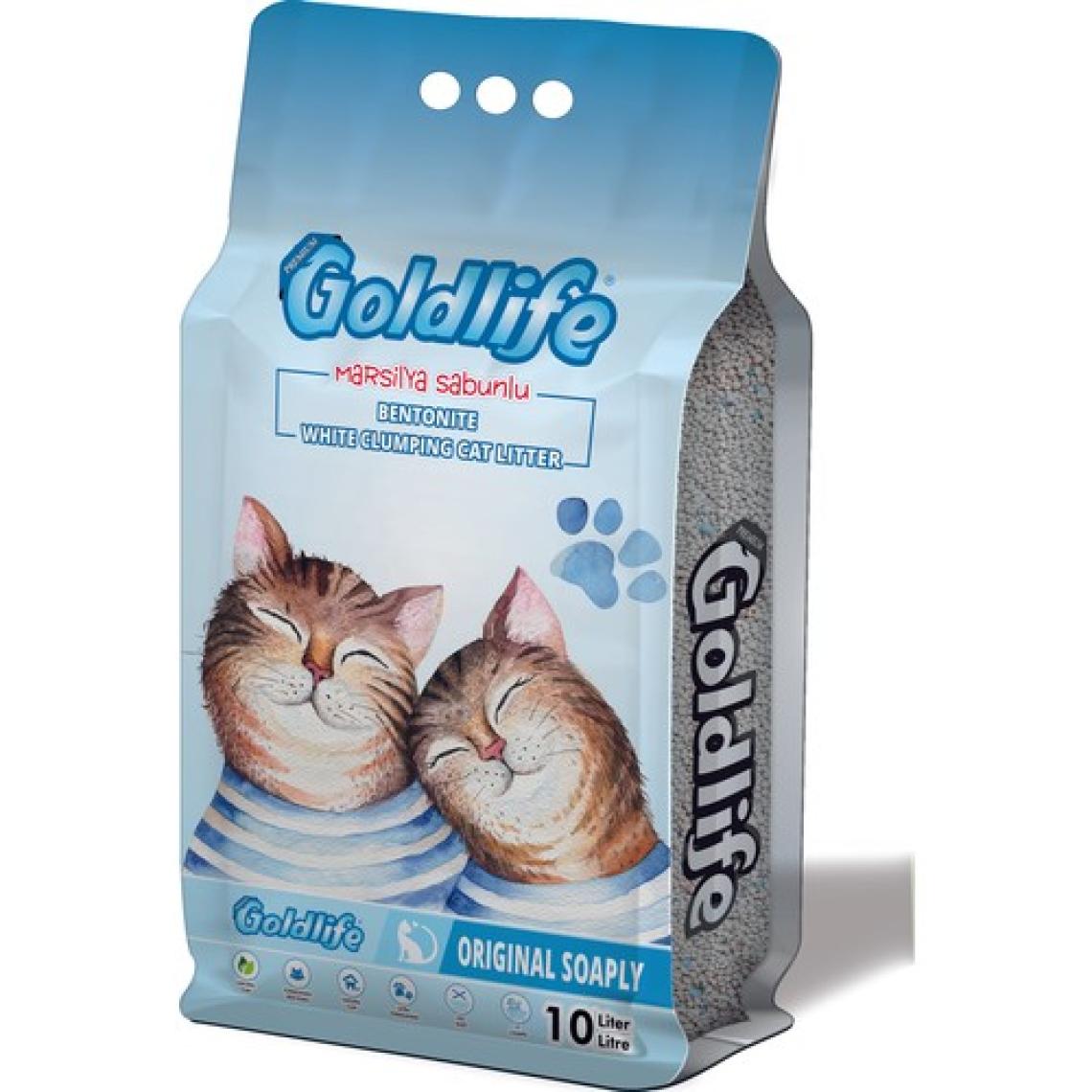 Goldlife Marsilya Sabunlu Bentonit Kedi Kumu 10 lt x 2 Adet