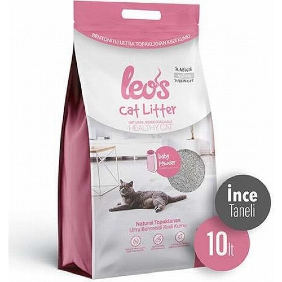 Leos Cat Litter Baby Powder Kokulu İnce Bentonit Kedi Kumu 2x10 Lt