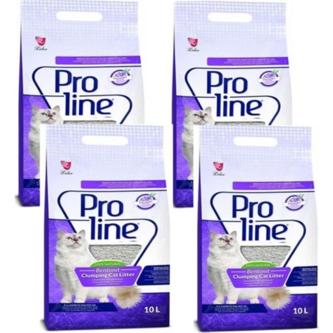 Proline Lavanta Kokulu Topaklanan 10 lt 4 'lü Bentonit Kedi Kumu