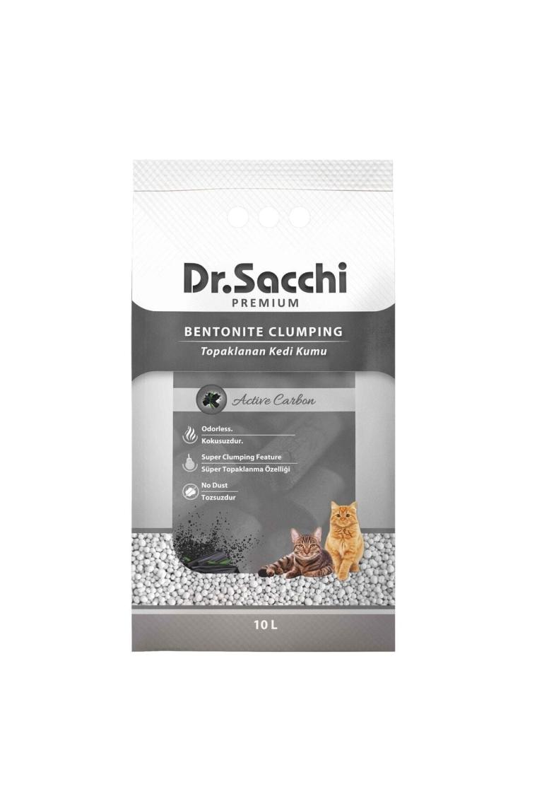 Dr. Sacchi Aktif Karbonlu Topaklanan 10 lt Bentonit Kedi Kumu